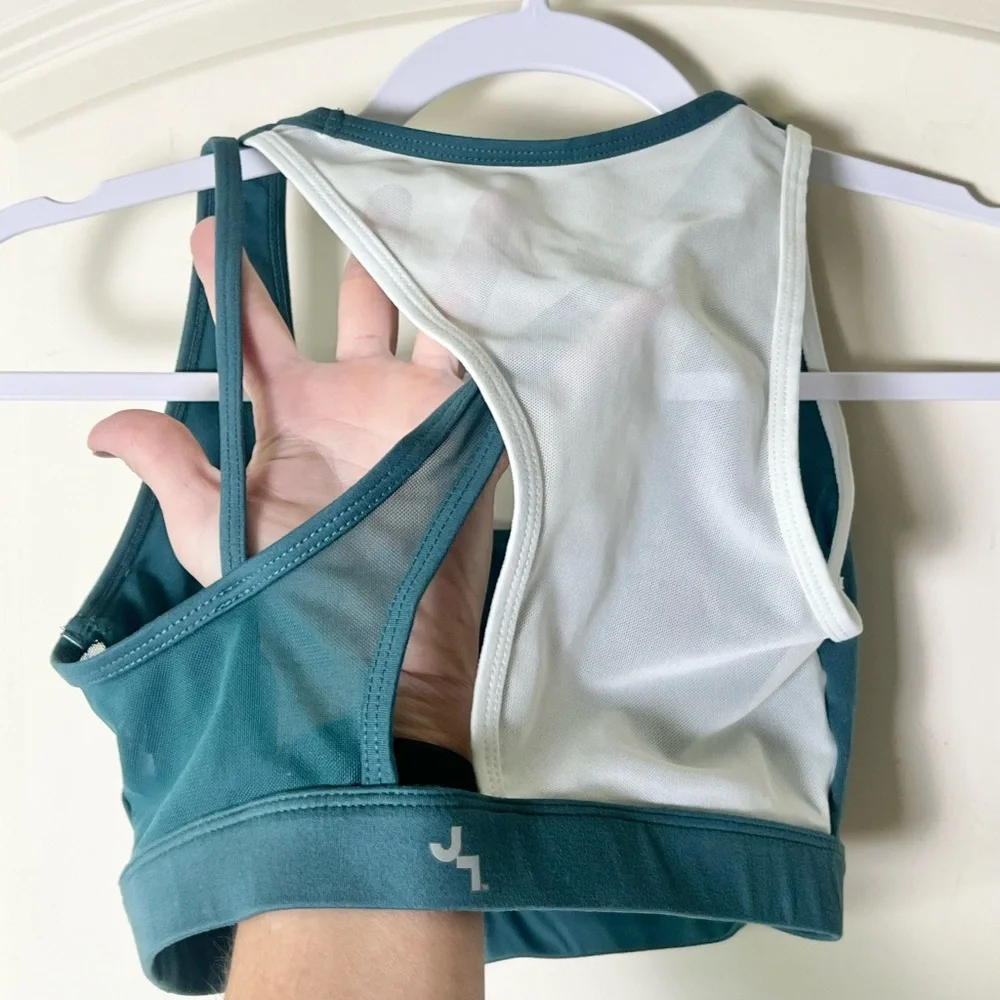 JoyLab Teal Green Criss Cross Mesh Back Sports Bra Size Small like new